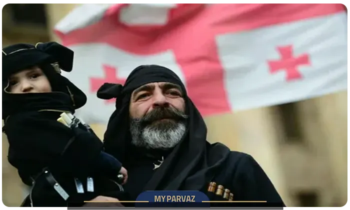 چهره مرد و بچه گرجستانی